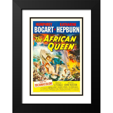The African Queen-1952 Black Modern Wood Framed Art Print with Double Matting by Vintage Hollywood Archive