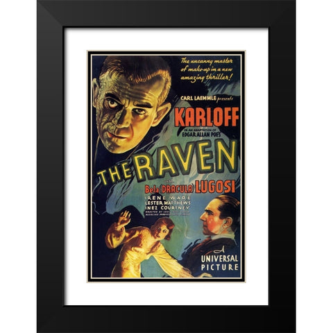 The Raven-1935 Black Modern Wood Framed Art Print with Double Matting by Vintage Hollywood Archive
