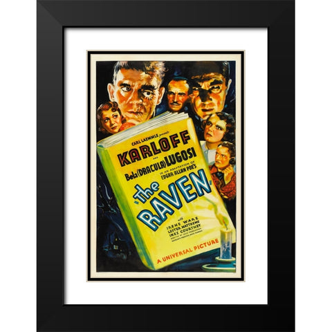 The Raven-1935 Black Modern Wood Framed Art Print with Double Matting by Vintage Hollywood Archive