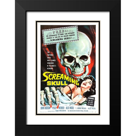 The Screaming Skull Black Modern Wood Framed Art Print with Double Matting by Vintage Hollywood Archive