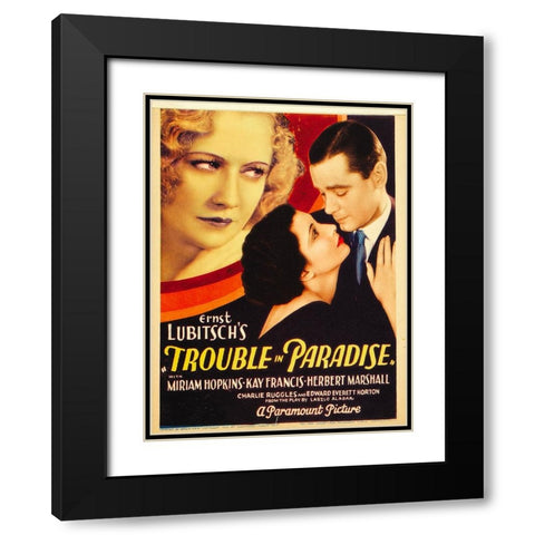 Trouble in Paradise-1932 Black Modern Wood Framed Art Print with Double Matting by Vintage Hollywood Archive