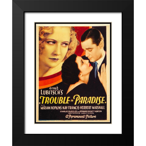 Trouble in Paradise-1932 Black Modern Wood Framed Art Print with Double Matting by Vintage Hollywood Archive