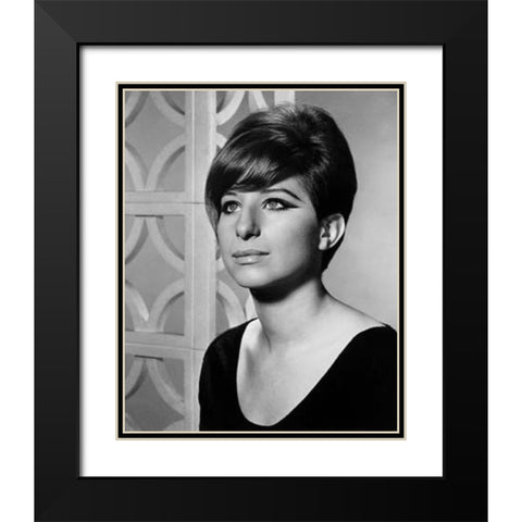 Barbra Streisand-1965 Black Modern Wood Framed Art Print with Double Matting by Vintage Music Archive