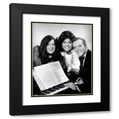 Cass Elliot-Diahann Carroll-Jack Lemmon-1973 Black Modern Wood Framed Art Print with Double Matting by Vintage Music Archive