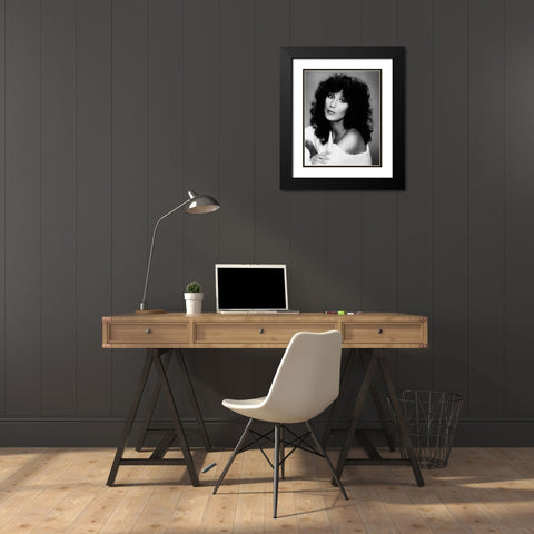 Cher Casablanca Black Modern Wood Framed Art Print with Double Matting by Vintage Music Archive