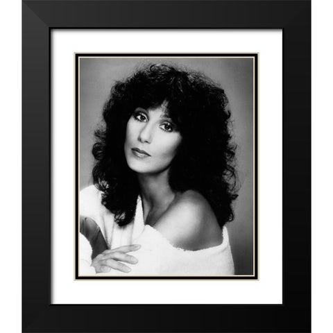 Cher Casablanca Black Modern Wood Framed Art Print with Double Matting by Vintage Music Archive