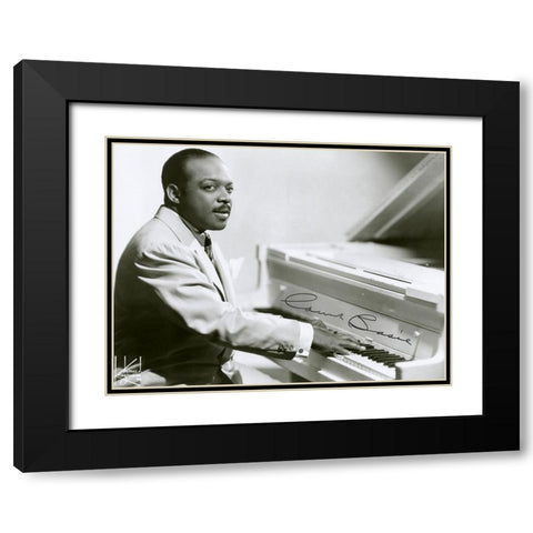 Count Basie-1955 Black Modern Wood Framed Art Print with Double Matting by Vintage Music Archive