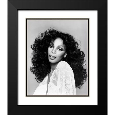 Donna Summer-1977 Black Modern Wood Framed Art Print with Double Matting by Vintage Music Archive
