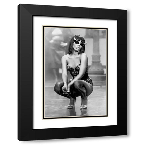Donna Summer-1980 Black Modern Wood Framed Art Print with Double Matting by Vintage Music Archive