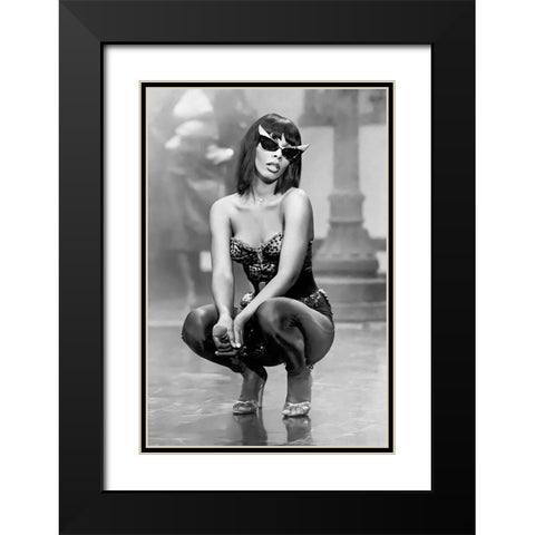 Donna Summer-1980 Black Modern Wood Framed Art Print with Double Matting by Vintage Music Archive