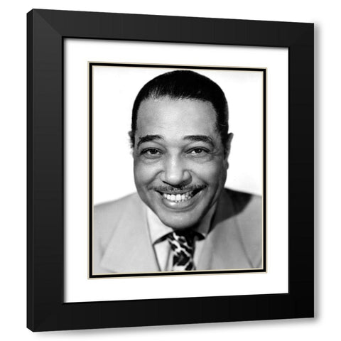 Duke Ellington Black Modern Wood Framed Art Print with Double Matting by Vintage Music Archive