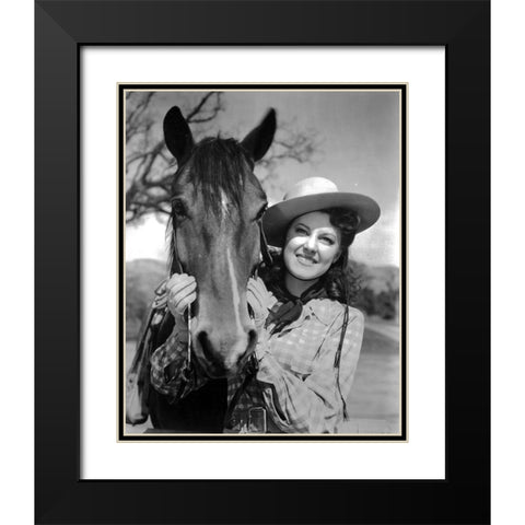 Fay McKenzie Black Modern Wood Framed Art Print with Double Matting by Vintage Music Archive