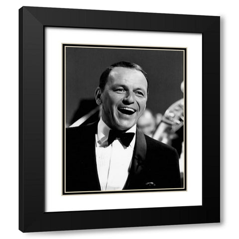 Frank Sinatra-1966 Black Modern Wood Framed Art Print with Double Matting by Vintage Music Archive
