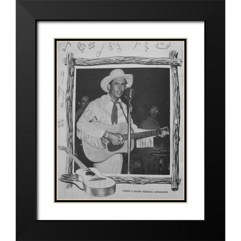 Hank Williams Black Modern Wood Framed Art Print with Double Matting by Vintage Music Archive