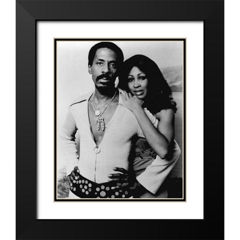 Ike And Tina Turner-1974 Black Modern Wood Framed Art Print with Double Matting by Vintage Music Archive