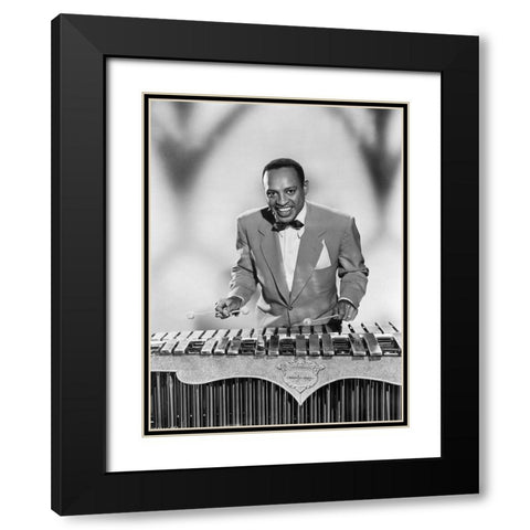 Lionel Hampton Black Modern Wood Framed Art Print with Double Matting by Vintage Music Archive