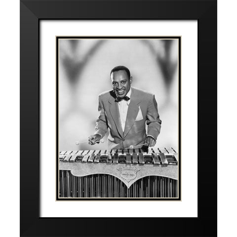 Lionel Hampton Black Modern Wood Framed Art Print with Double Matting by Vintage Music Archive