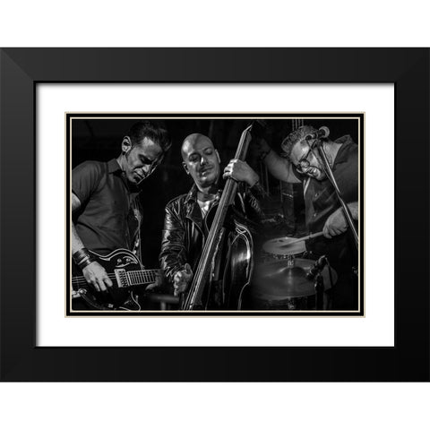 Old Chevy Black Modern Wood Framed Art Print with Double Matting by Vintage Music Archive