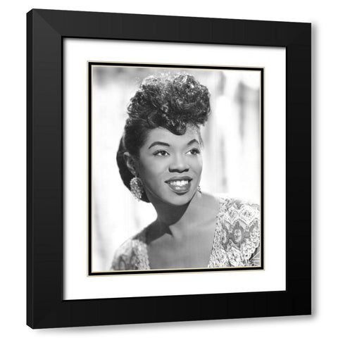 Sarah Vaughan-1955 Black Modern Wood Framed Art Print with Double Matting by Vintage Music Archive