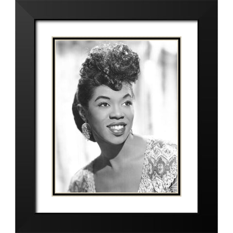 Sarah Vaughan-1955 Black Modern Wood Framed Art Print with Double Matting by Vintage Music Archive
