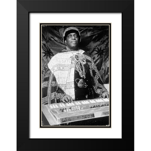 Sun Ra-1973 Black Modern Wood Framed Art Print with Double Matting by Vintage Music Archive