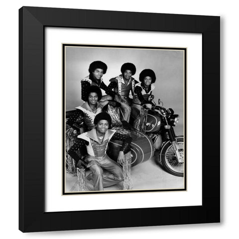 The Jacksons-1977 Black Modern Wood Framed Art Print with Double Matting by Vintage Music Archive