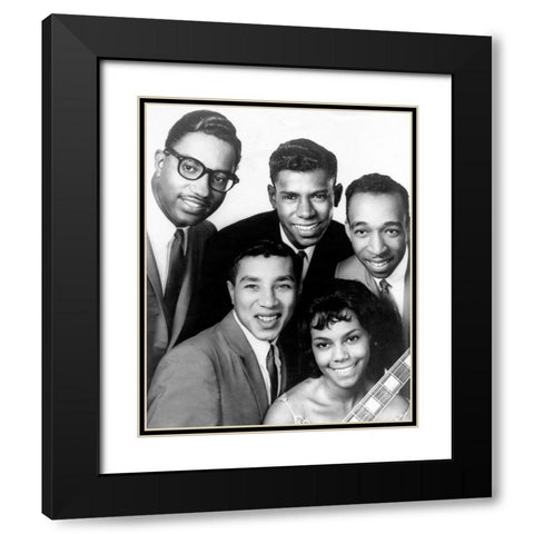 The Miracles-1962 Black Modern Wood Framed Art Print with Double Matting by Vintage Music Archive