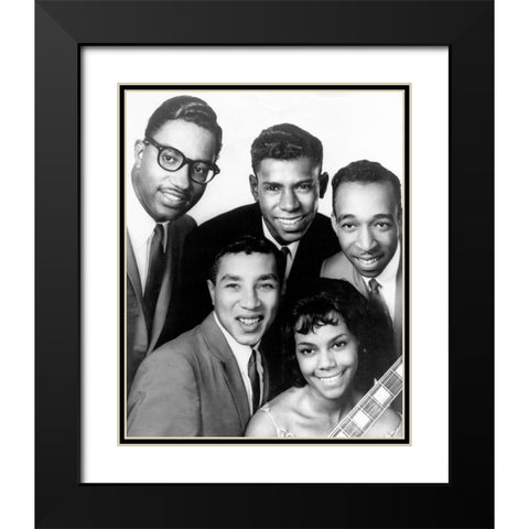 The Miracles-1962 Black Modern Wood Framed Art Print with Double Matting by Vintage Music Archive