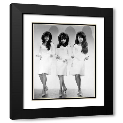 The Ronettes Black Modern Wood Framed Art Print with Double Matting by Vintage Music Archive