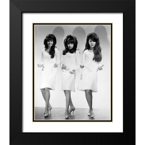 The Ronettes Black Modern Wood Framed Art Print with Double Matting by Vintage Music Archive