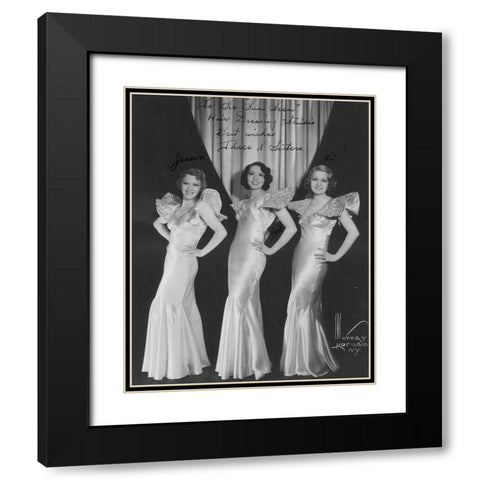 Three X Sisters Black Modern Wood Framed Art Print with Double Matting by Vintage Music Archive