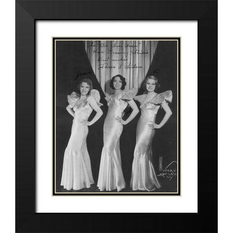 Three X Sisters Black Modern Wood Framed Art Print with Double Matting by Vintage Music Archive