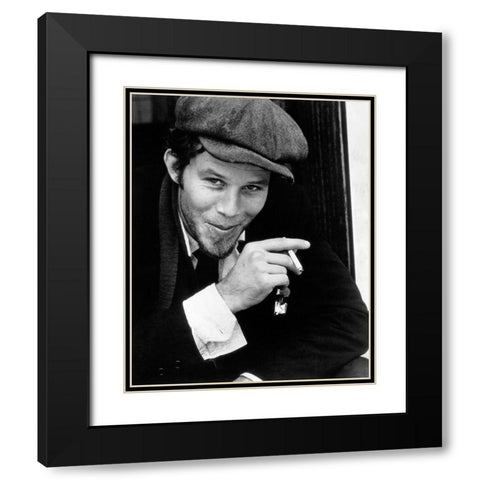 Tom Waits-1974 Black Modern Wood Framed Art Print with Double Matting by Vintage Music Archive