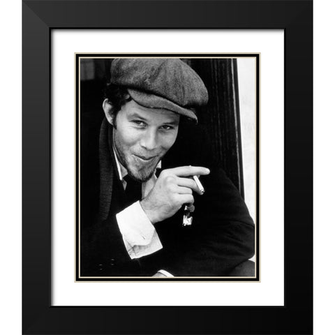 Tom Waits-1974 Black Modern Wood Framed Art Print with Double Matting by Vintage Music Archive