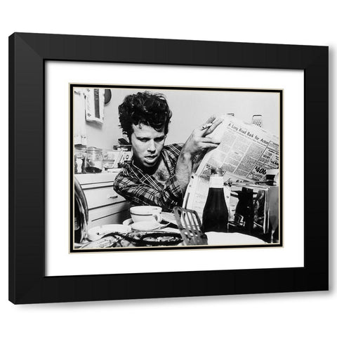 Tom Waits-1979 Black Modern Wood Framed Art Print with Double Matting by Vintage Music Archive