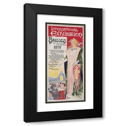 Brussels-1897 Black Modern Wood Framed Art Print with Double Matting by Worlds Fair Posters