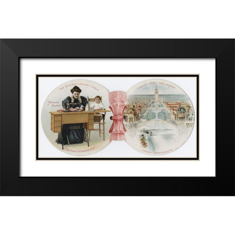 Singer ad 3 Black Modern Wood Framed Art Print with Double Matting by Worlds Fair Posters