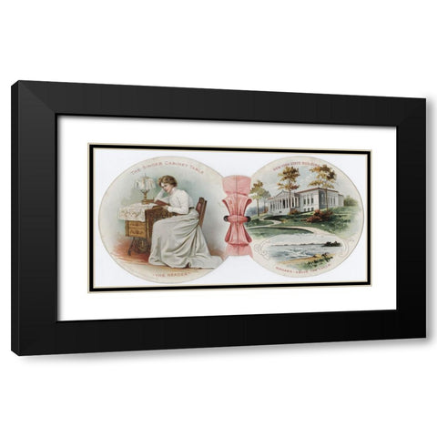 Singer ad 5 Black Modern Wood Framed Art Print with Double Matting by Worlds Fair Posters