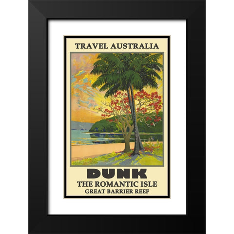 Australia Vintage Poster Black Modern Wood Framed Art Print with Double Matting by Vintage Travel Posters