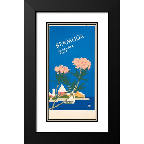 Bermuda Travel Poster Black Modern Wood Framed Art Print with Double Matting by Vintage Travel Posters