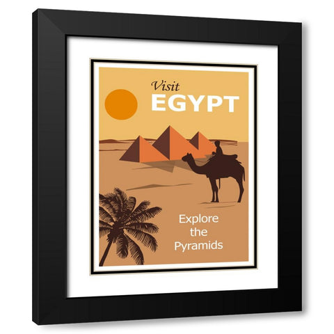 Egypt Cairo Travel Poster Black Modern Wood Framed Art Print with Double Matting by Vintage Travel Posters