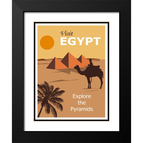 Egypt Cairo Travel Poster Black Modern Wood Framed Art Print with Double Matting by Vintage Travel Posters