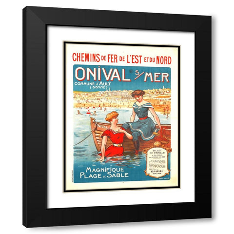 Onival Sur Mer-French Vintage Poster Black Modern Wood Framed Art Print with Double Matting by Vintage Travel Posters