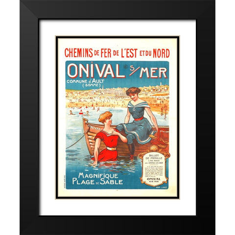 Onival Sur Mer-French Vintage Poster Black Modern Wood Framed Art Print with Double Matting by Vintage Travel Posters