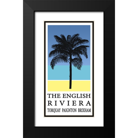 Palm Tree Travel Poster Black Modern Wood Framed Art Print with Double Matting by Vintage Travel Posters