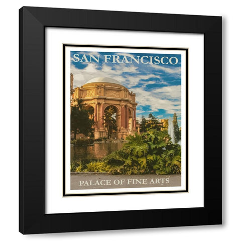 Palace of Fine Arts San Francisco Travel Poster Black Modern Wood Framed Art Print with Double Matting by Vintage Travel Posters