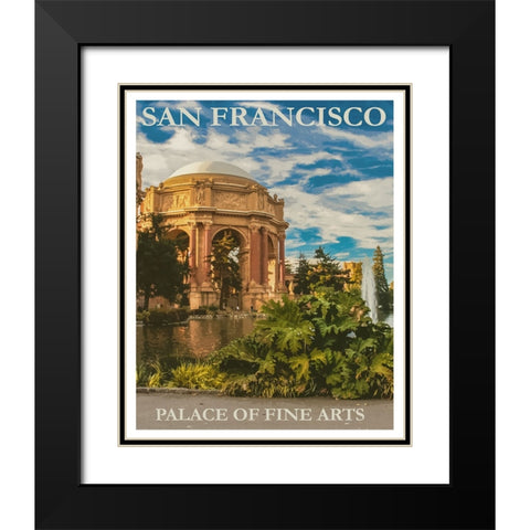 Palace of Fine Arts San Francisco Travel Poster Black Modern Wood Framed Art Print with Double Matting by Vintage Travel Posters