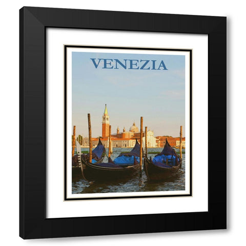 Venice Italy Poster Black Modern Wood Framed Art Print with Double Matting by Vintage Travel Posters