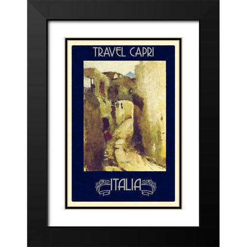 Vintage Capri Poster Black Modern Wood Framed Art Print with Double Matting by Vintage Travel Posters