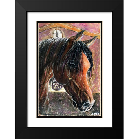Arabian Stallion Black Modern Wood Framed Art Print with Double Matting by Derr, Wynn